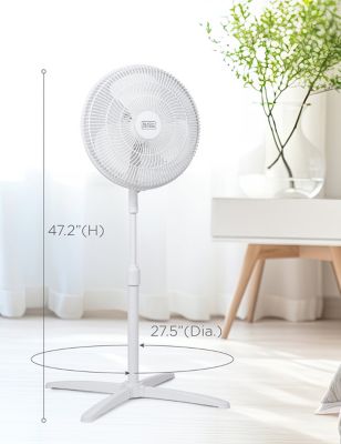 Image showing 6 th Black & Decker 16-Inch Pedestal Fan, Standing Fan with 3 Speed Settings, White