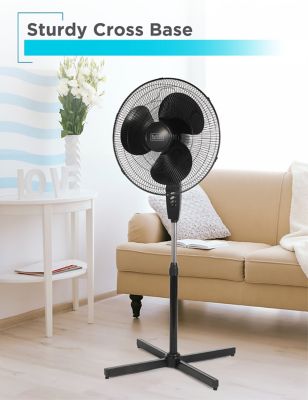 Image showing 1 th Black & Decker 18-Inch Pedestal Fan, Standing Fan with 3 Speed Settings, Black