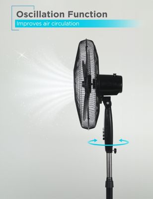 Image showing 2 th Black & Decker 18-Inch Pedestal Fan, Standing Fan with 3 Speed Settings, Black