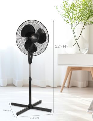 Image showing 6 th Black & Decker 18-Inch Pedestal Fan, Standing Fan with 3 Speed Settings, Black