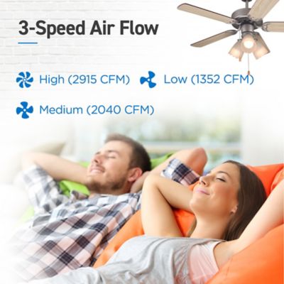 Image showing  42 in. Ceiling Fan 5-Blade With Pull Chain And Light Kit