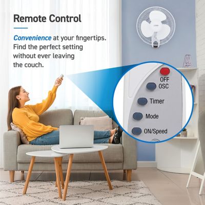 Image showing  16 in. Wall Fan with Remote
