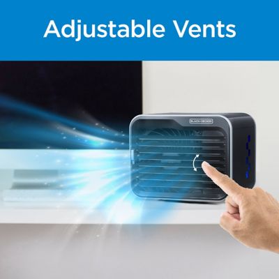 Image showing  Desktop Air Cooler with 3-Speeds, Evaporative Air Cooler with 0.5L Water Tank-Black