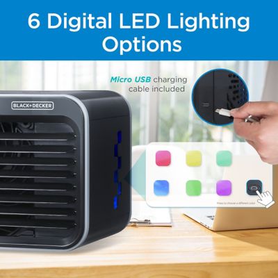 Image showing  Desktop Air Cooler with 3-Speeds, Evaporative Air Cooler with 0.5L Water Tank-Black