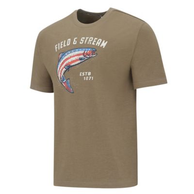 Image showing  Men's Short Sleeve Americana Trout T-Shirt