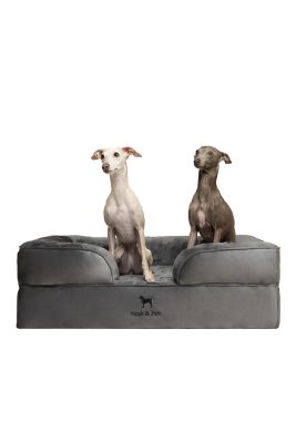 NOAH & PAW Orthopedic Sofa Pet Bed Composed of Egg Crate Memory Foam Infused with Cooling Gel, Velvet
