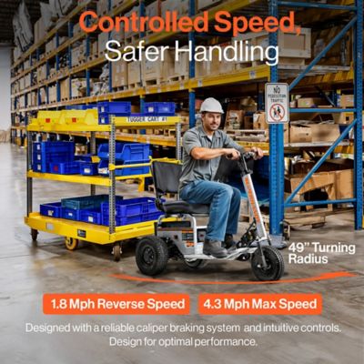 Image showing 6 th SuperHandy Electric Tugger Cart Industrial Tow Tractor Riding Scooter - 1 Seater 2600 lbs Towing Cap, 350 lb. load cap