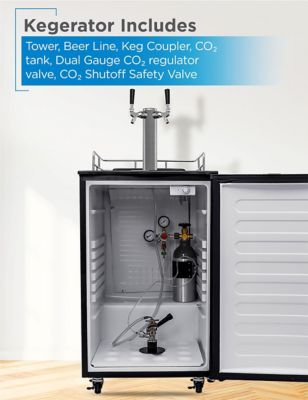 Image showing  6.1 cu. ft. Dual Tap Freestanding Kegerator with Adjustable Temperature
