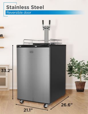Image showing 5 th Black & Decker 6.1 cu. ft. Dual Tap Freestanding Kegerator with Adjustable Temperature