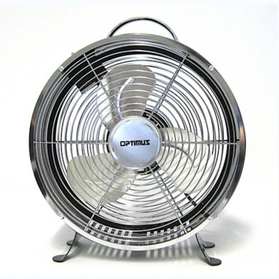 Optimus 10 in. Retro Design Drum Fan, Black