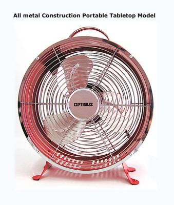 Image showing  10 in. Retro Design Drum Fan, Red