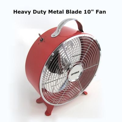 Image showing  10 in. Retro Design Drum Fan, Red