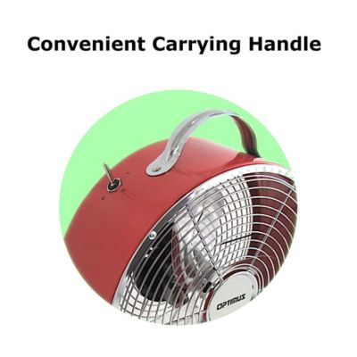 Image showing 5 th Optimus 10 in. Retro Design Drum Fan, Red