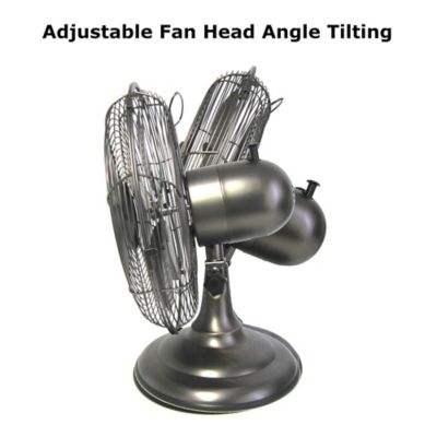 Image showing  12 in. Retro Oscillating Fan with Oil Rubbed Bronze Finish