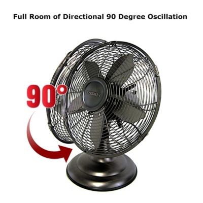 Image showing  12 in. Retro Oscillating Fan with Oil Rubbed Bronze Finish