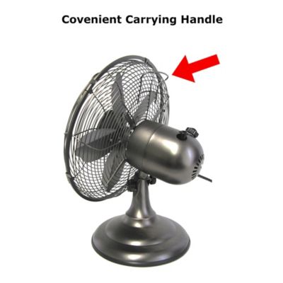 Image showing  12 in. Retro Oscillating Fan with Oil Rubbed Bronze Finish