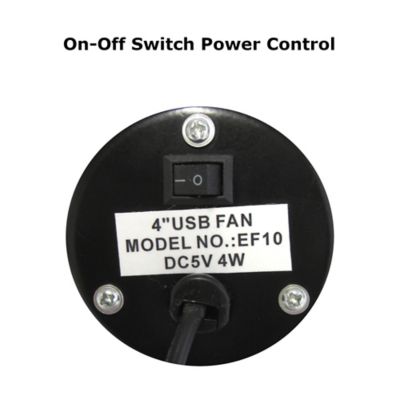 Image showing  4 in. USB/AC Adapter Dual Powered Mini Fan