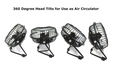 Image showing  4 in. USB/AC Adapter Dual Powered Mini Fan