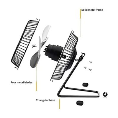 Image showing 6 th Optimus 4 in. USB/AC Adapter Dual Powered Mini Fan