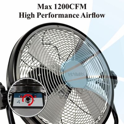 Image showing 5 th Optimus 12 in. Rechargeable Battery Operated Utility Fan Air Circulator