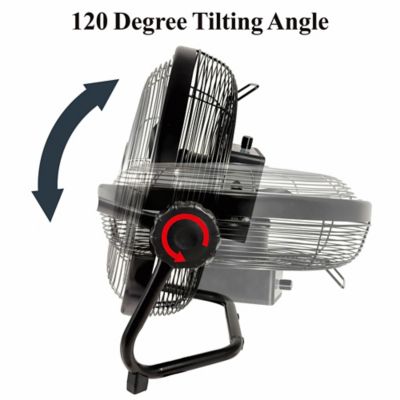 Image showing 6 th Optimus 12 in. Rechargeable Battery Operated Utility Fan Air Circulator