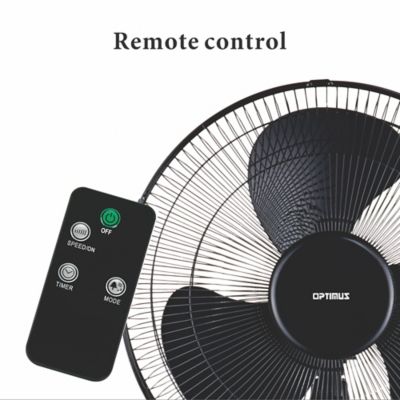Image showing  16 in. Oscillating Stand Fan with Remote Control, Black