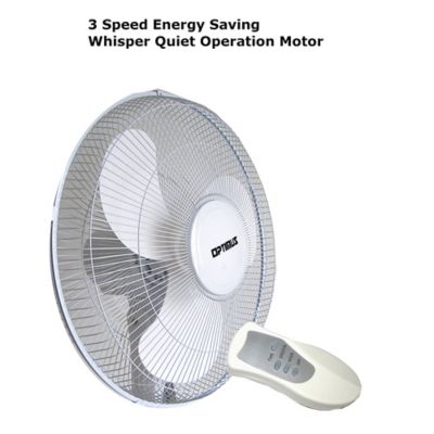 Image showing  16 in. Oscillating Stand Fan with Remote Control, White