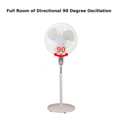 Image showing  16 in. Oscillating Stand Fan with Remote Control, White