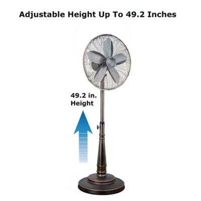Image showing  16 in. Retro Oscillating Stand Fan with Oil Rubbed Bronze Finish