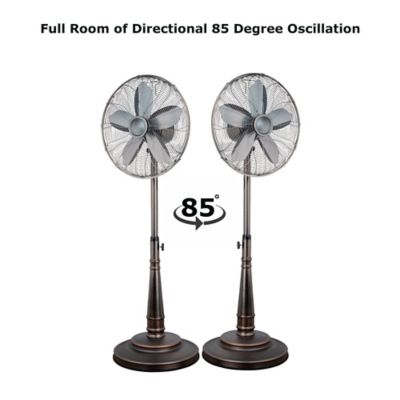 Image showing  16 in. Retro Oscillating Stand Fan with Oil Rubbed Bronze Finish