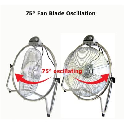 Image showing 2 th Optimus 20 in. Industrial Grade Oscillating High Velocity Fan - Chrome Grill