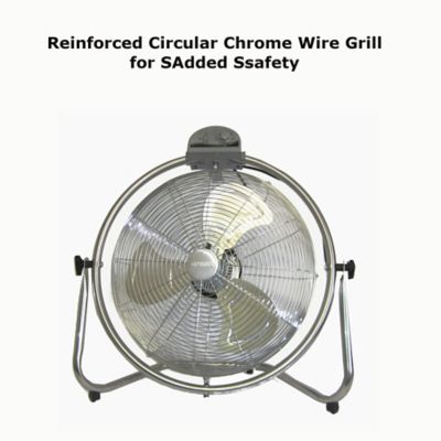 Image showing 7 th Optimus 20 in. Industrial Grade Oscillating High Velocity Fan - Chrome Grill