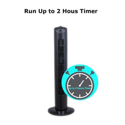 Image showing  32 in. Oscillating Tall Tower Fan with timer, Black