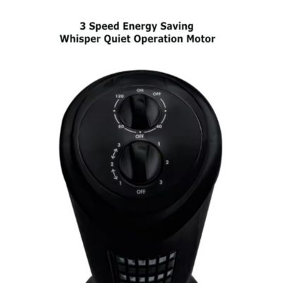 Image showing  32 in. Oscillating Tall Tower Fan with timer, Black