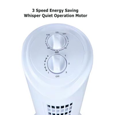 Image showing  32 in. Oscillating Tall Tower Fan with timer, White