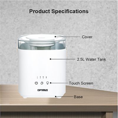 Image showing 7 th Optimus 1.8 Gallon Output Top Filling Ultrasonic Humidifier, Touch Control