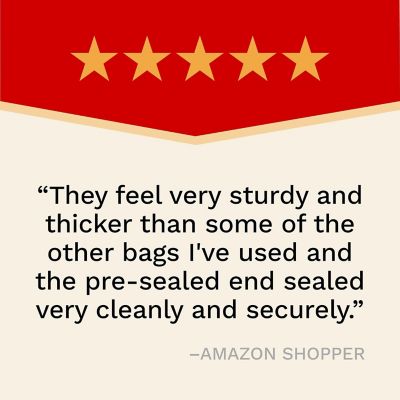 Image showing  11 in. x 24 in. 5.5 mil Heavy Duty Precut Vacuum Seal Bags 50 ct., 1 pk.