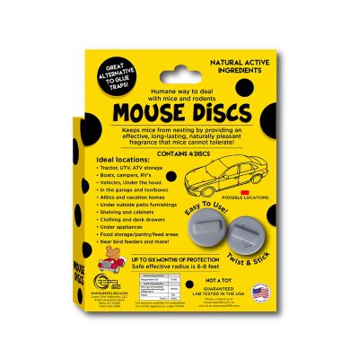Image showing  Mouse Repellent Discs - Natural Peppermint Oil Twist & Stick Rodent Deterrent (4 Pack)