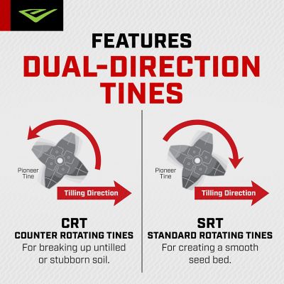 Image showing  Pioneer Dual Direction Rear Tine Tiller, 127cc 4-Cycle Briggs and Stratton Engine