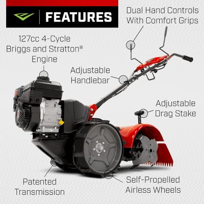 Image showing  Pioneer Dual Direction Rear Tine Tiller, 127cc 4-Cycle Briggs and Stratton Engine