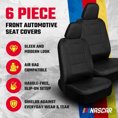 Image showing  Car Seat Cover Set 6 pc. Front Automotive Seat Covers Airbag Compatible Interior Covers Cars, SUVs, Trucks