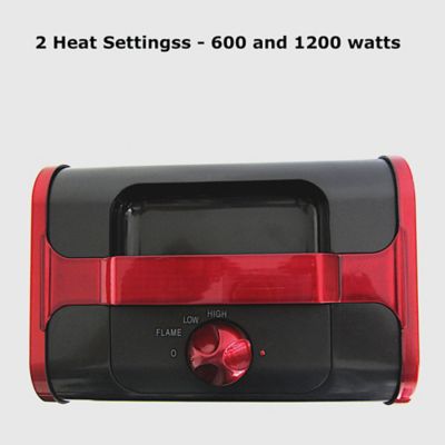 Image showing  Electric "Flame Effect" Mini Fireplace Heater, Red