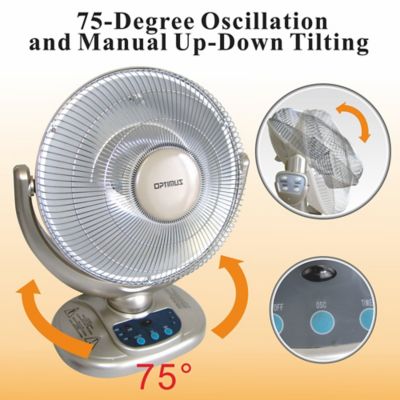 Image showing 5 th Optimus 14 in. Oscillation Dish Heater with Remote Control