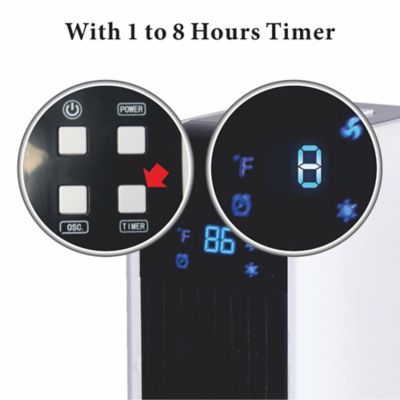Image showing  17 in. Oscillating Tower Heater with Remote, Digi Temp Readout & Setting
