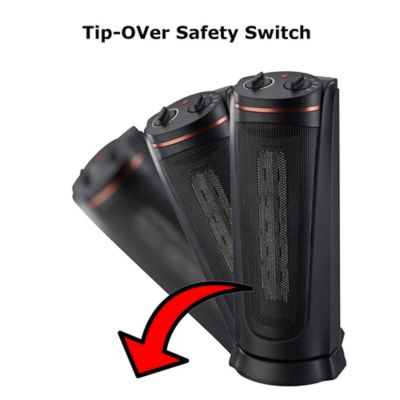 Image showing  18 in. Oscillating Tower Heater, Thermostat