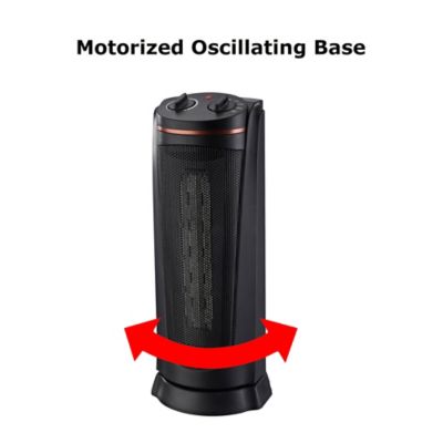 Image showing  18 in. Oscillating Tower Heater, Thermostat