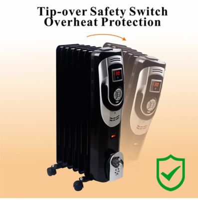 Image showing  Digital 7 Fins Oil Filled Radiator Heater with Timer