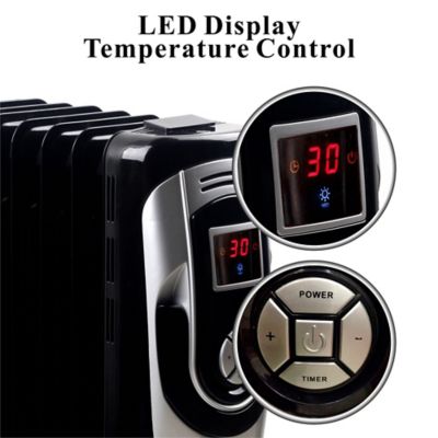 Image showing  Digital 7 Fins Oil Filled Radiator Heater with Timer