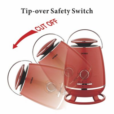 Image showing  Portable 360 Surround Ceramic Heater with Thermostat, Red