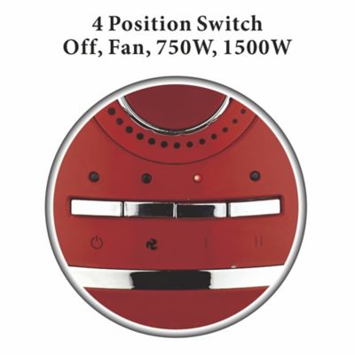 Image showing  Portable 360 Surround Ceramic Heater with Thermostat, Red